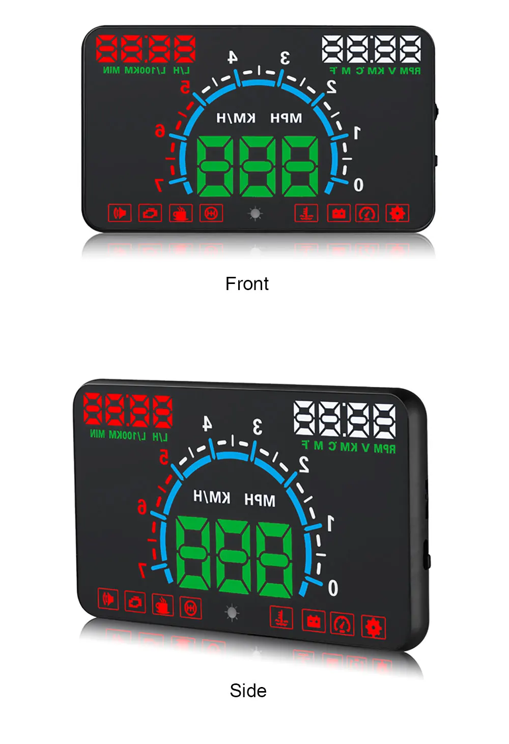 GEYIREN E350 OBD2 II HUD Автомобильный дисплей 5,8 дюймов экран легко подключи и играй сигнализация превышения скорости расход топлива дисплей hud проектор