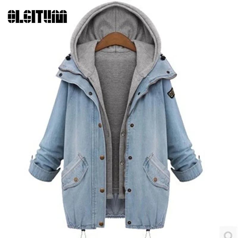 Весенние жакеты для женщин 2019 свободного покроя куртка с капюшоном