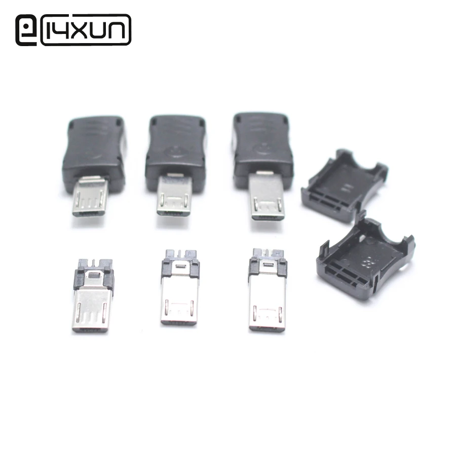 5 компл. Micro USB длинный тип сварочный штекер разъем USB-A 3 в 1 Разъем DIY черный для OD4.0mm