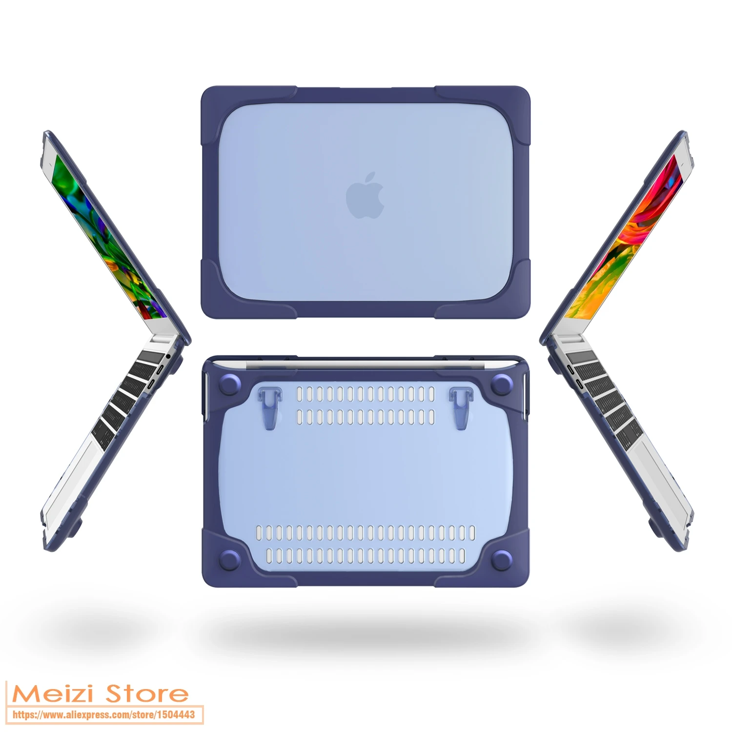 2 в 1 складной защитный чехол с подставкой и полным покрытием для Apple macbook Air 13 11 12 15