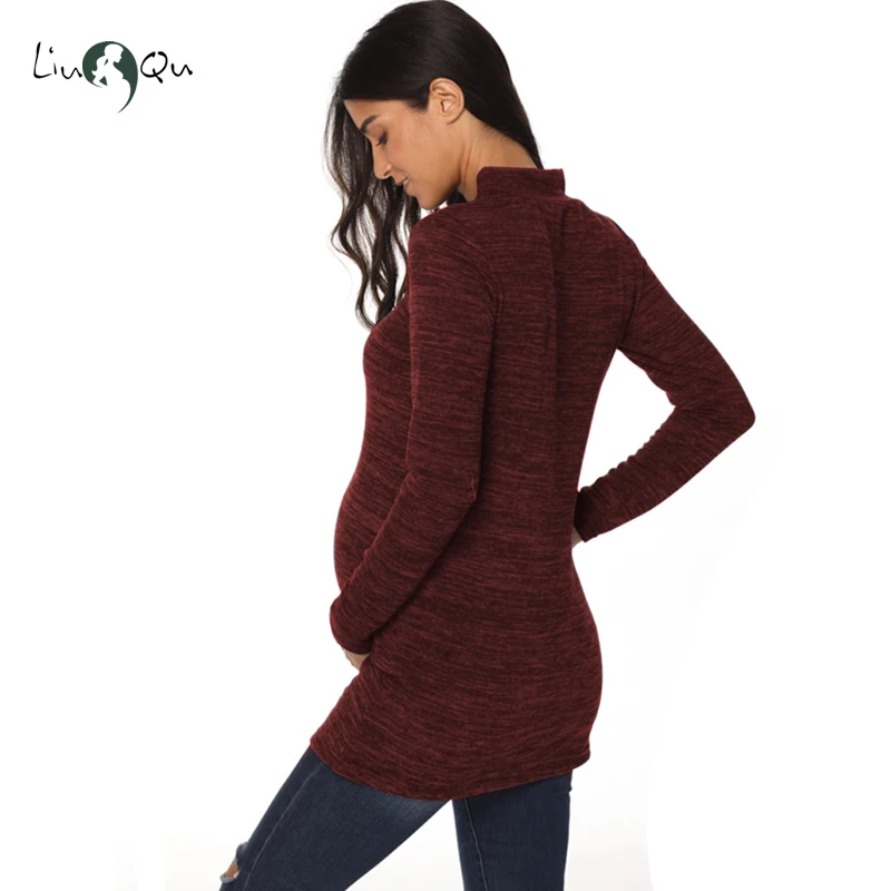 Свободная туника для беременных топы размера плюс блузка с длинным рукавом