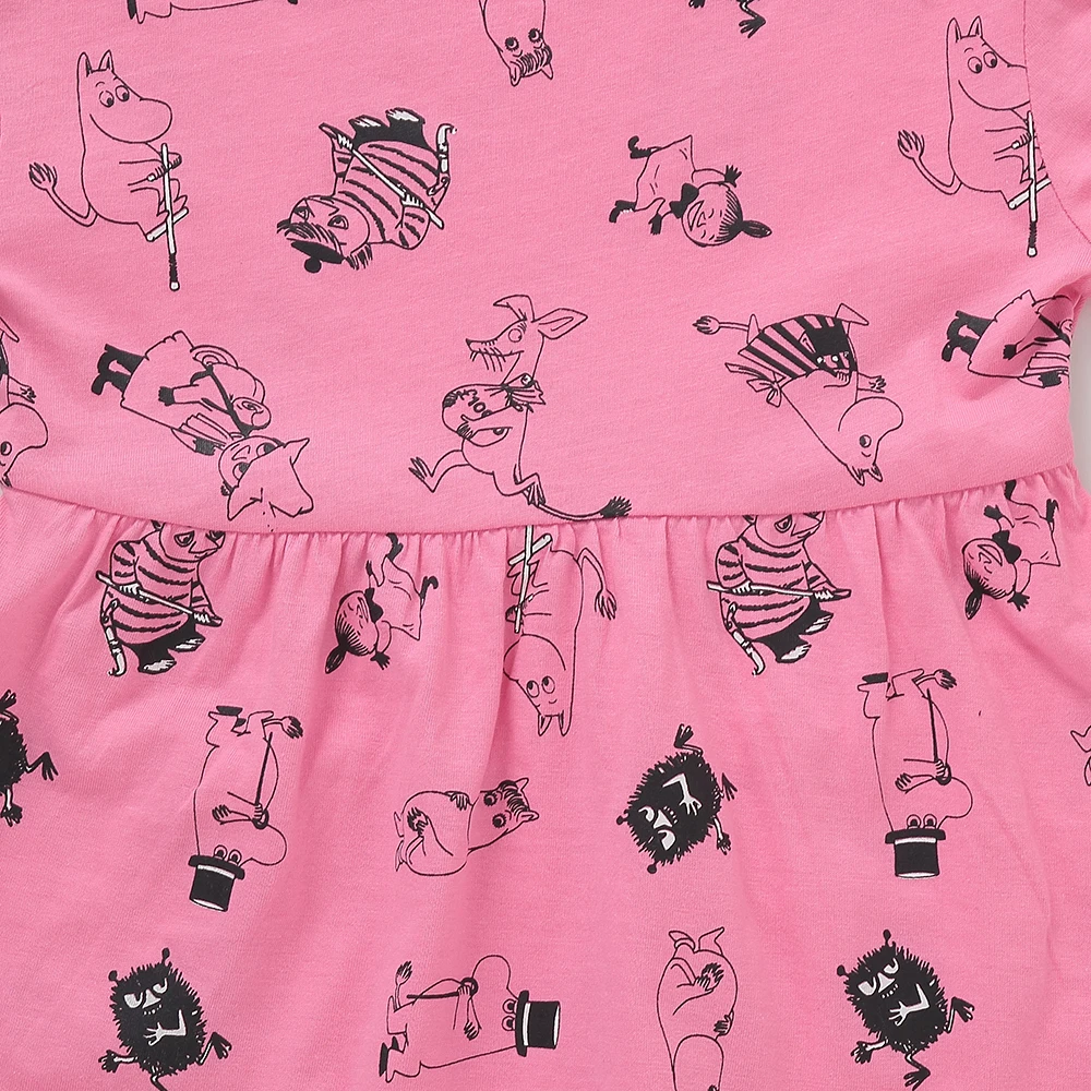 Moomin/детская одежда летняя футболка для девочек розовая из 100% хлопка с героями