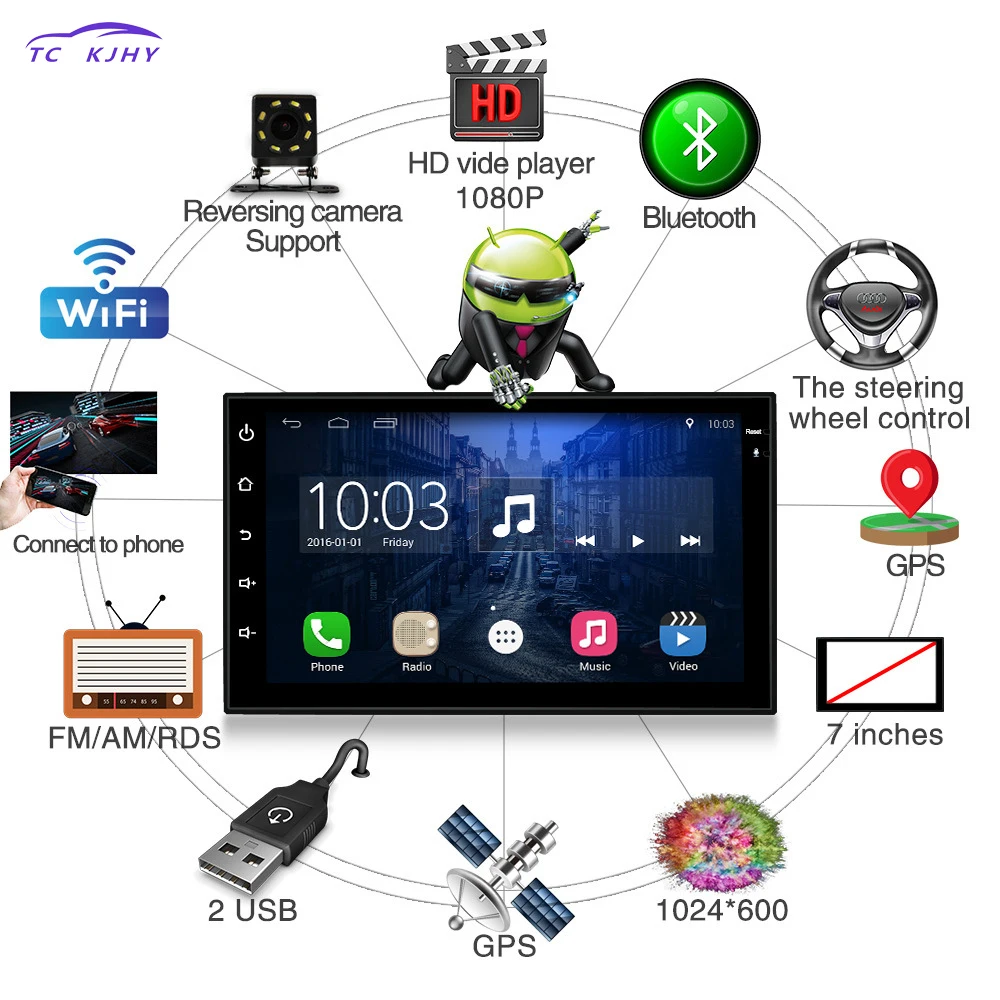2 Din автомагнитола 7 дюймов Dvd Automotivo Android плеер навигация камера заднего вида gps