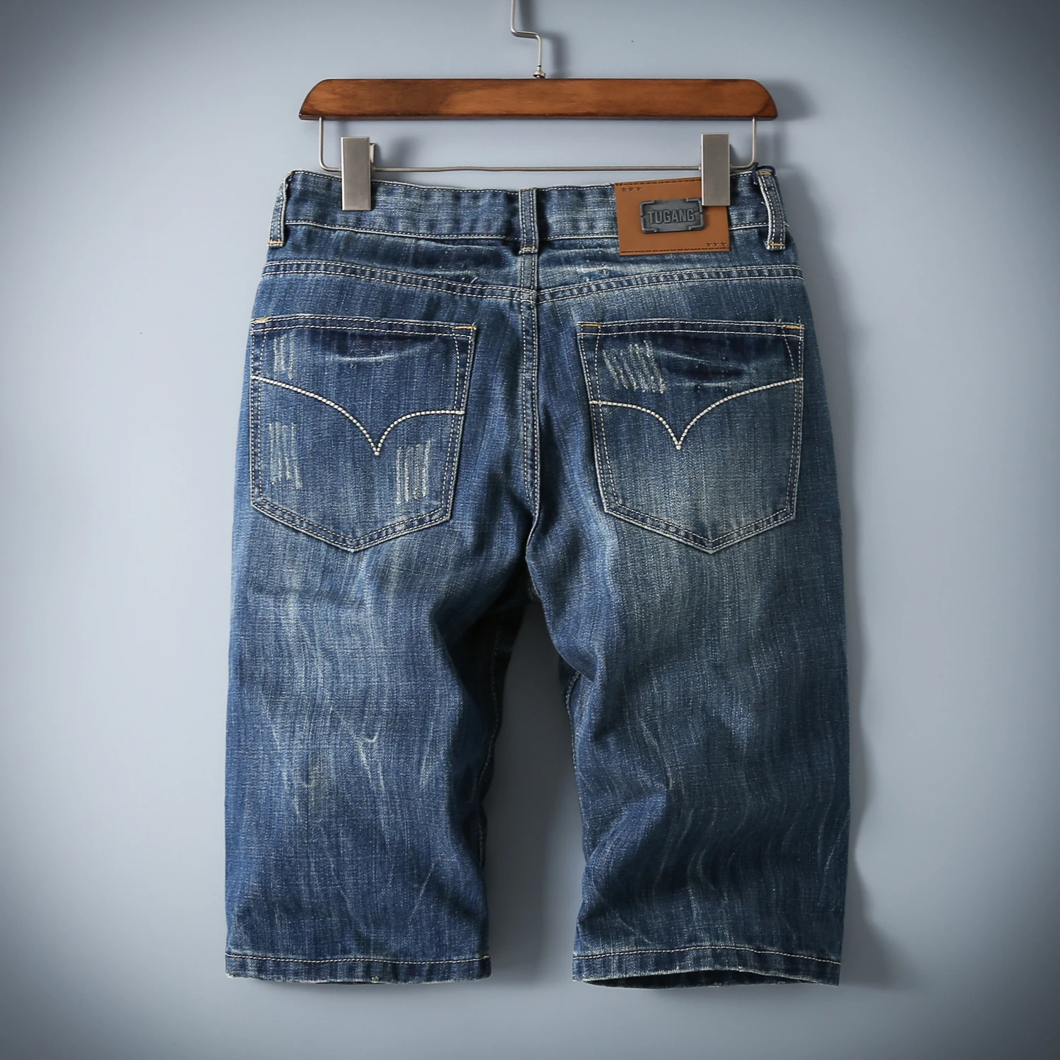 Новые модные мужские рваные Короткие джинсы брендовая одежда Бермуды летние