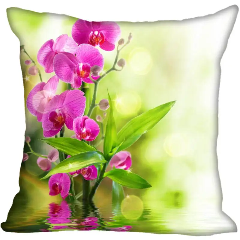 Pillowcase 17 Изготовленный На Заказ Цвет цветок орхидеи квадратная Подушка Чехол на заказ на молнии Наволочка Чехол 40x40,45x45 см(одна сторона - Цвет: Pillowcase 17