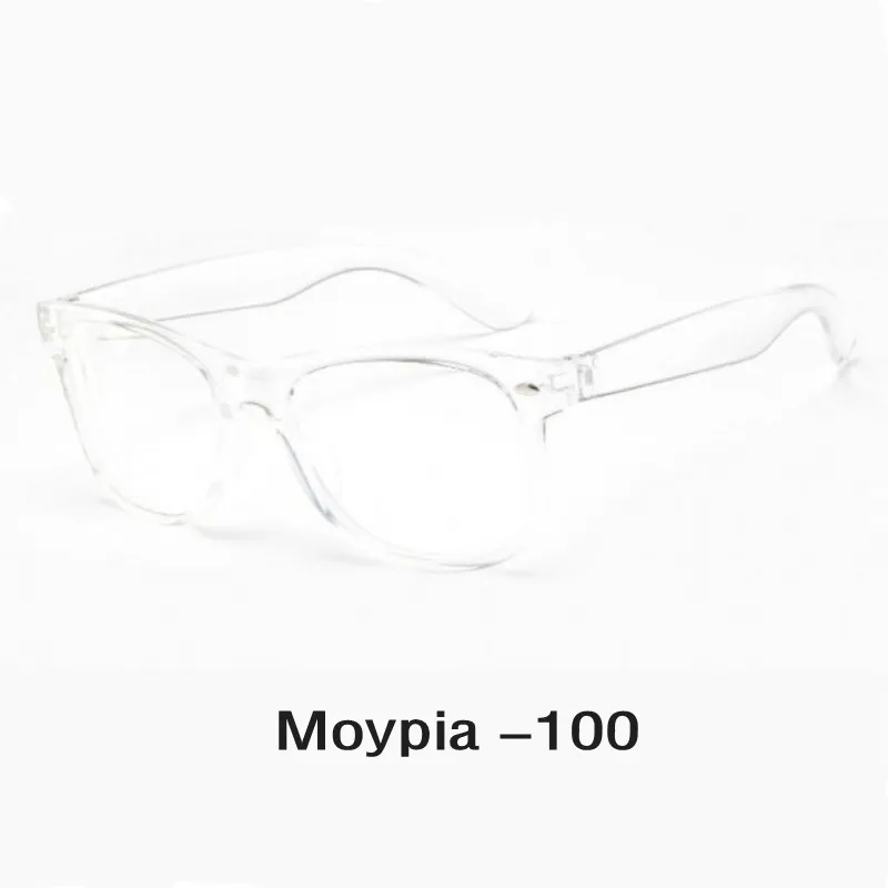Transparent -100 Прозрачные готовые близорукие очки для близорукости прозрачные очки близорукие для женщин и мужчин с диоптрией-1,0-1,5-2. 0.-4,0 - Цвет оправы: Transparent -100
