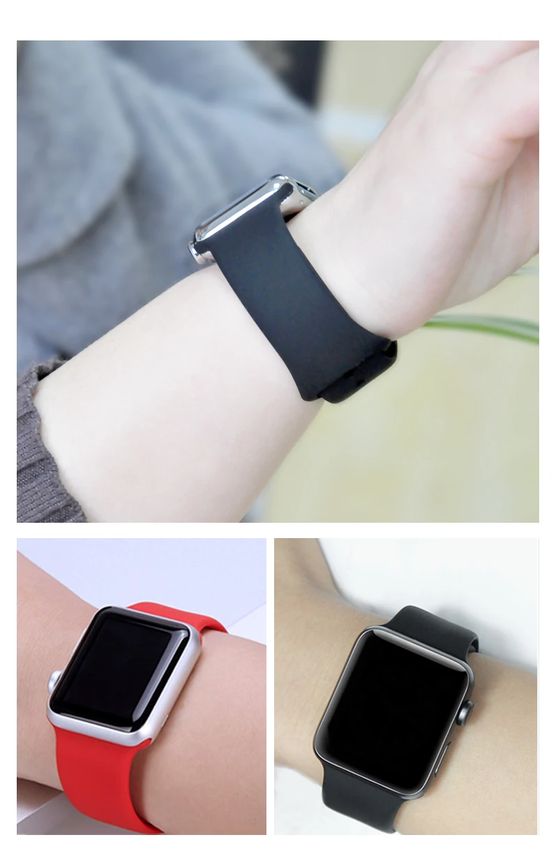 Ремешок для Apple Watch Band 4 3 Iwatch Band 42 мм 38 мм 44 мм 40 мм силиконовый ремешок для часов оранжевые браслеты для девочек и женщин