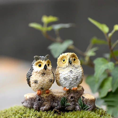 4 шт. миниатюрные Совы Фея Сад ремесло Террариум DIY пейзаж Декор для дома комнаты |