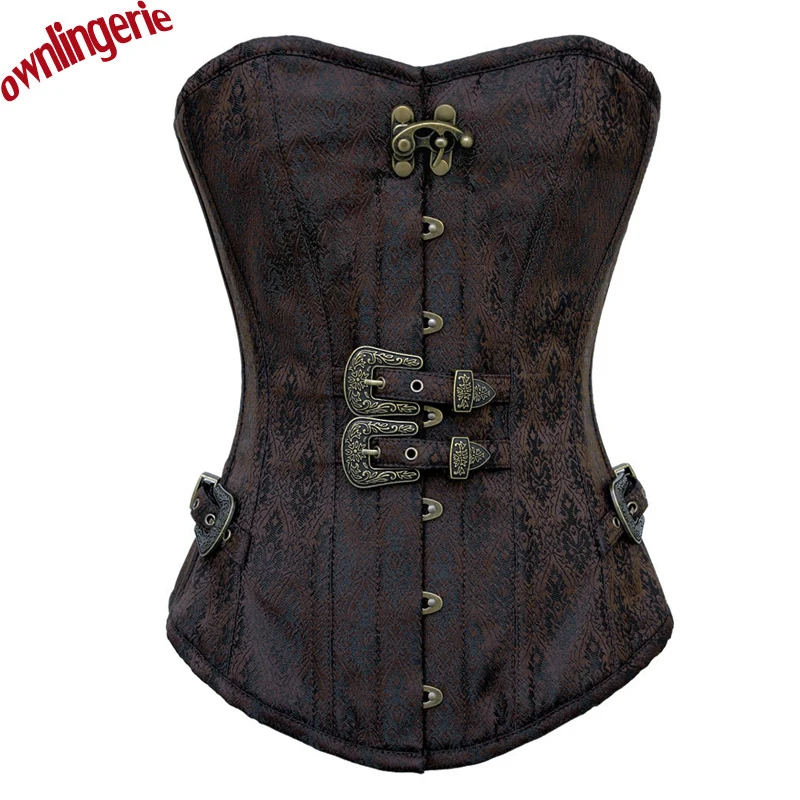 

Hot style Steampunk Corset Black Steel 14 Bone Underbust Corsets Sexy Waist Slim Bustiers Waist Cincher corset