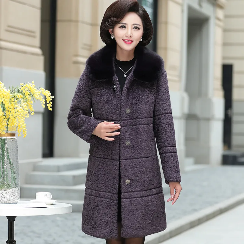 

Женская зимняя куртка, новинка 2015, утепленное Женское шерстяное пальто средней длины, однобортное, с меховым воротником, большого размера ...