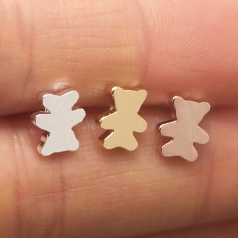 Европейская мода медвежонок серьги-гвоздики для женщин изготовленные из сплава