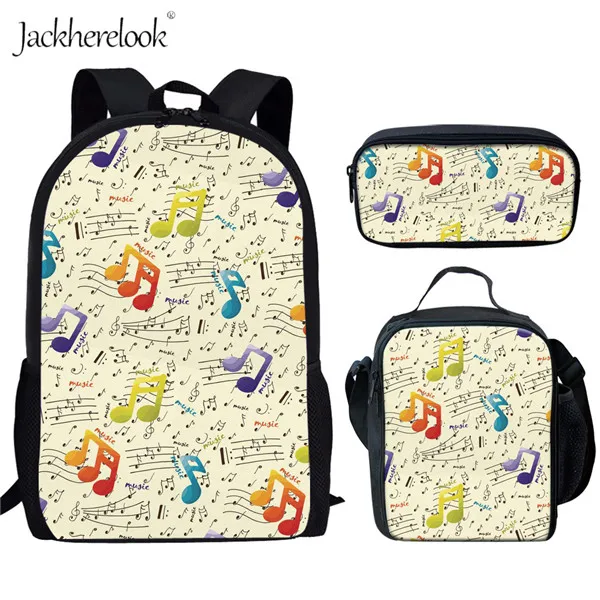 HX1014CGK Jackherelook Красочные Музыкальные нотки школьные сумки Детские рюкзаки сумки на плечо Печать школьный рюкзак студент книжные сумки мальчик и девочка - Цвет: HX1014CGK