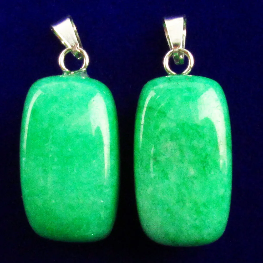 green jade YUTENG, 2 шт., Необычные заживляющие драгоценные подвески, подвески, хрустальные бусины чакры для самостоятельного изготовления ожерелья, ювелирных изделий ll888 - Окраска металла: green jade