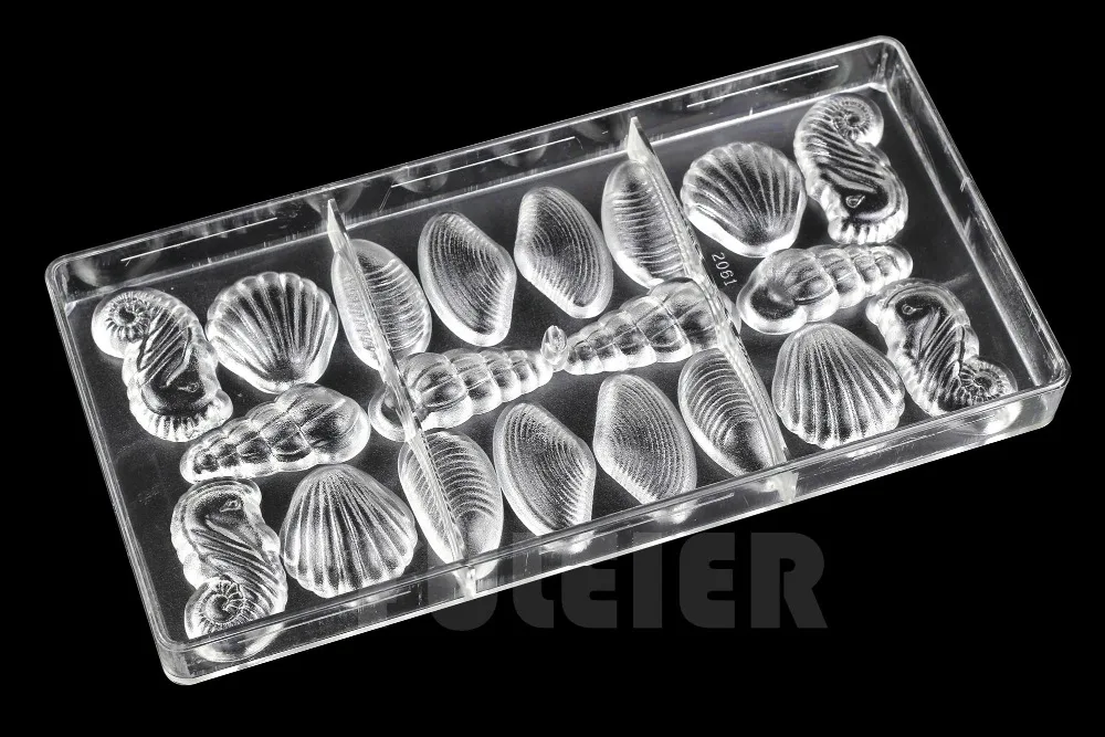 3D seashell формы для шоколадных конфет, принадлежности для выпечки в духовке, поликарбонатные формы для шоколада, формы для выпечки, Прямая поставка, инструменты для выпечки тортов