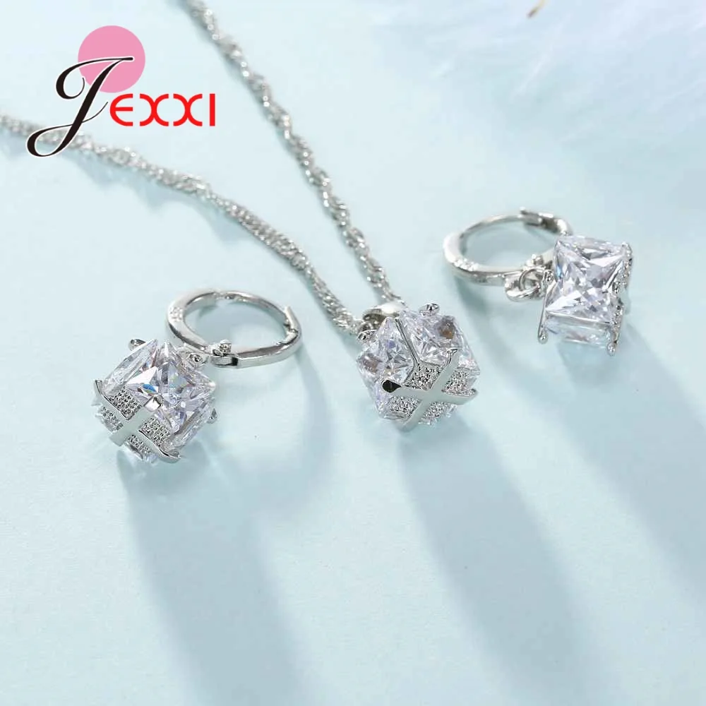 Женский ювелирный комплект из серебра 925 пробы с австрийскими кристаллами|jewelry sets