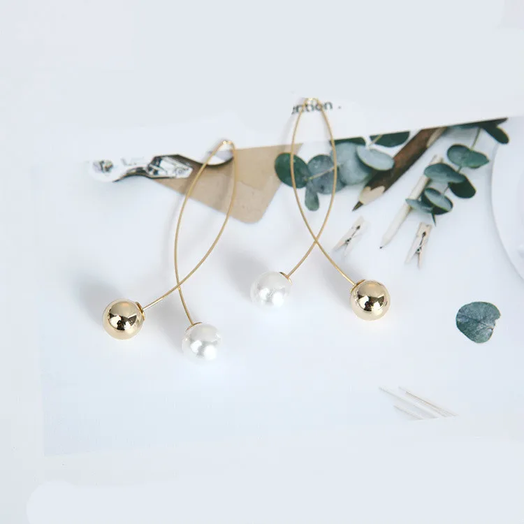 Женские длинные серьги с жемчугом подвески 2019|Серьги-гвоздики| |