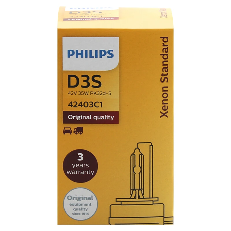 1X Philips HID D3S 35W ксеноновая стандартная 4200K автомобильная лампа оригинальная автомобильная фара OEM Замена обновления D3 ECE 42403C1
