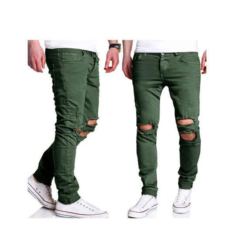Brand Male New Fashion 2018 Slim Beggars Hole Casual Pants Men Man Trousers Designer Mens Joggers | Мужская одежда
