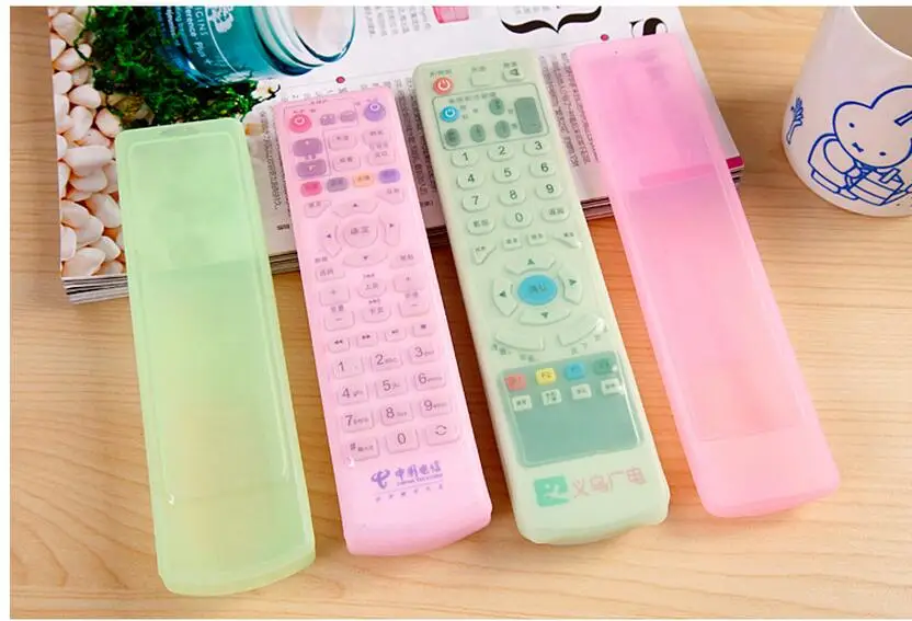 

Silicone TV Remote Control Cover Air Condition Control Case Waterproof Dust Protective Storage Bag Organizer 3 colors for choice