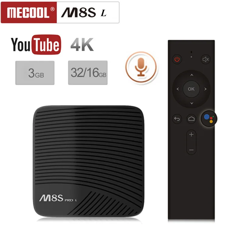 Mecool M8S PRO L 4 K ТВ коробка Android 7 1 голос Управление Amlogic S912 3g 32G/3g 16G Cortex-A53 Процессор