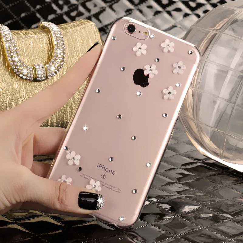XINGDUO Handmade Ballet Bling Diamond Rhinestone Flower Cover Case For iphone X 5s 5C 6 6s 7 8 Plus XS XR Xs Max Phone case | Мобильные