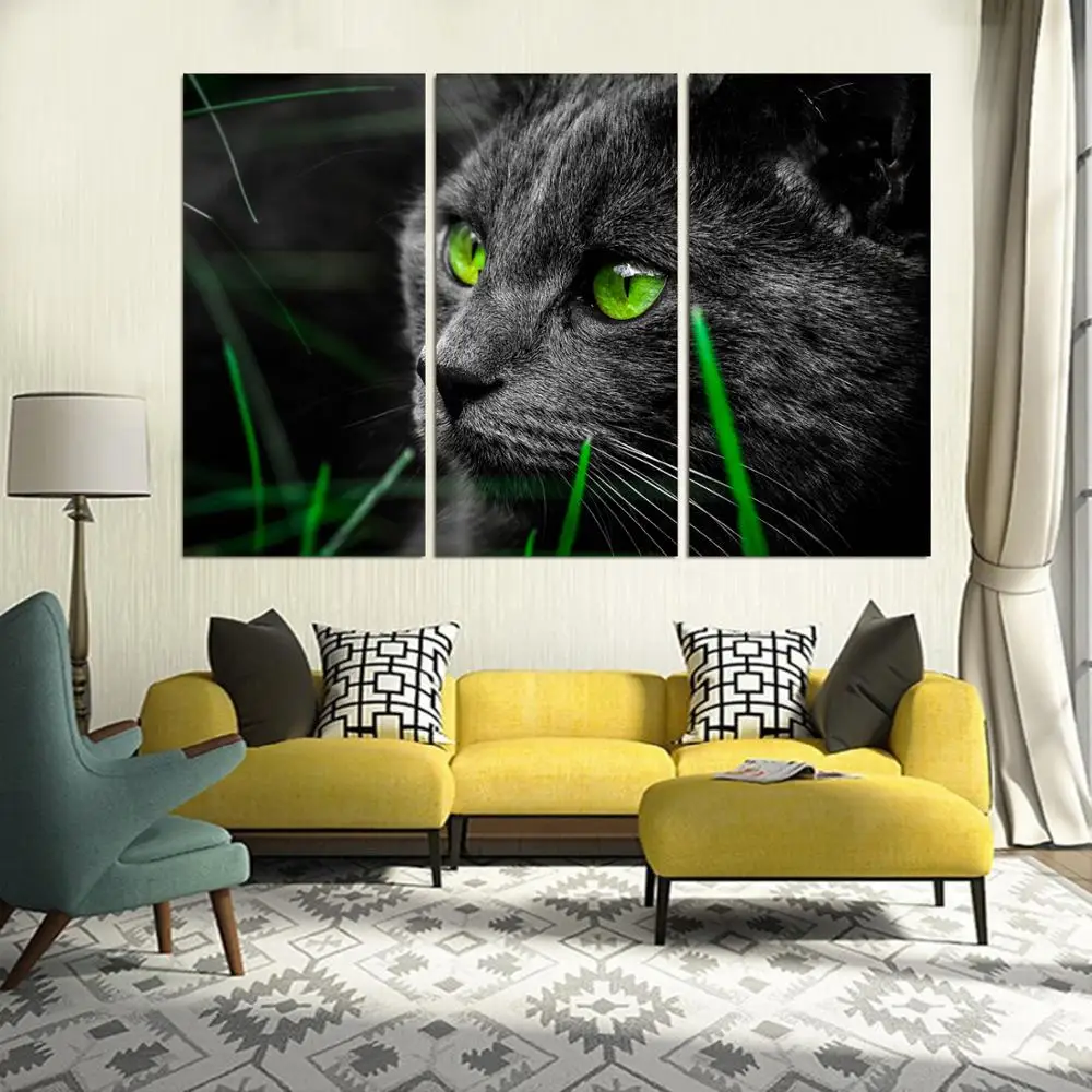 

Drop shipping 3 Panel printed painting Cat Painting Canvas Wall Art Picture Home Decoration Living Room LS229