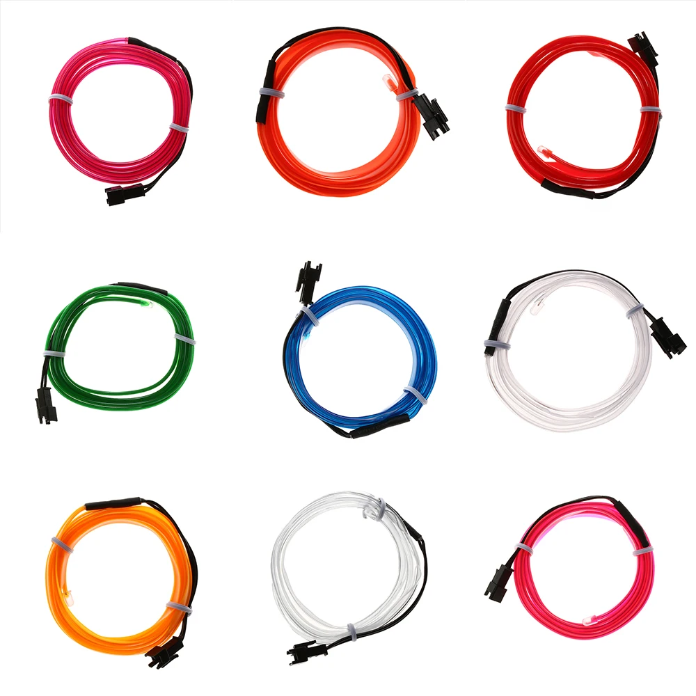 1 м EL провода флеш веревка трубки кабель Светодиодные ленты гибкая неоновая лампа