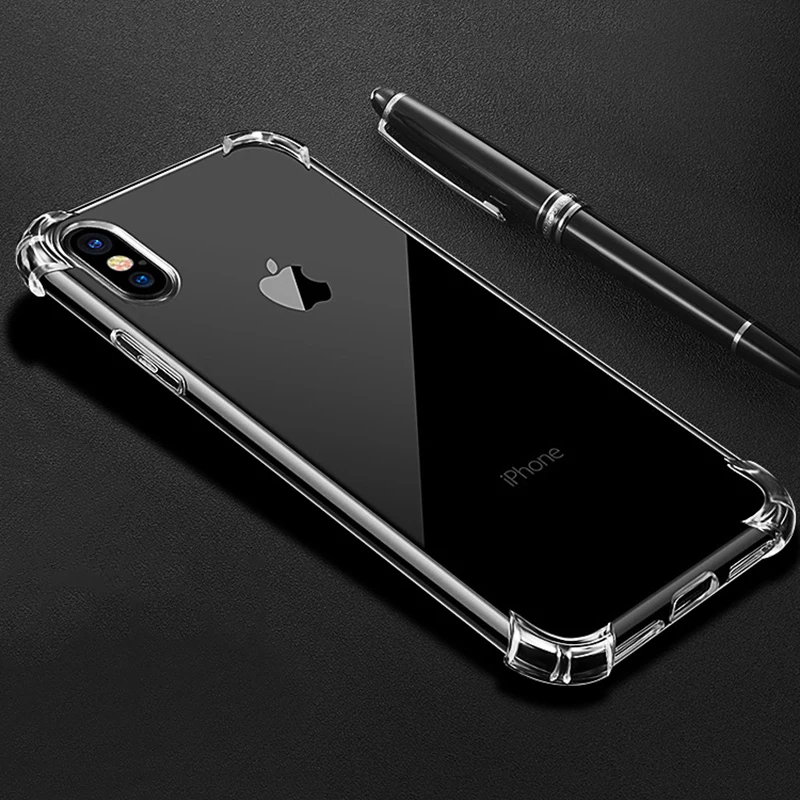 Ударопрочный чехол AKBKTII для iPhone Xr 6 Apple 7 Plus 8 телефона XS Max XR прозрачный мягкий