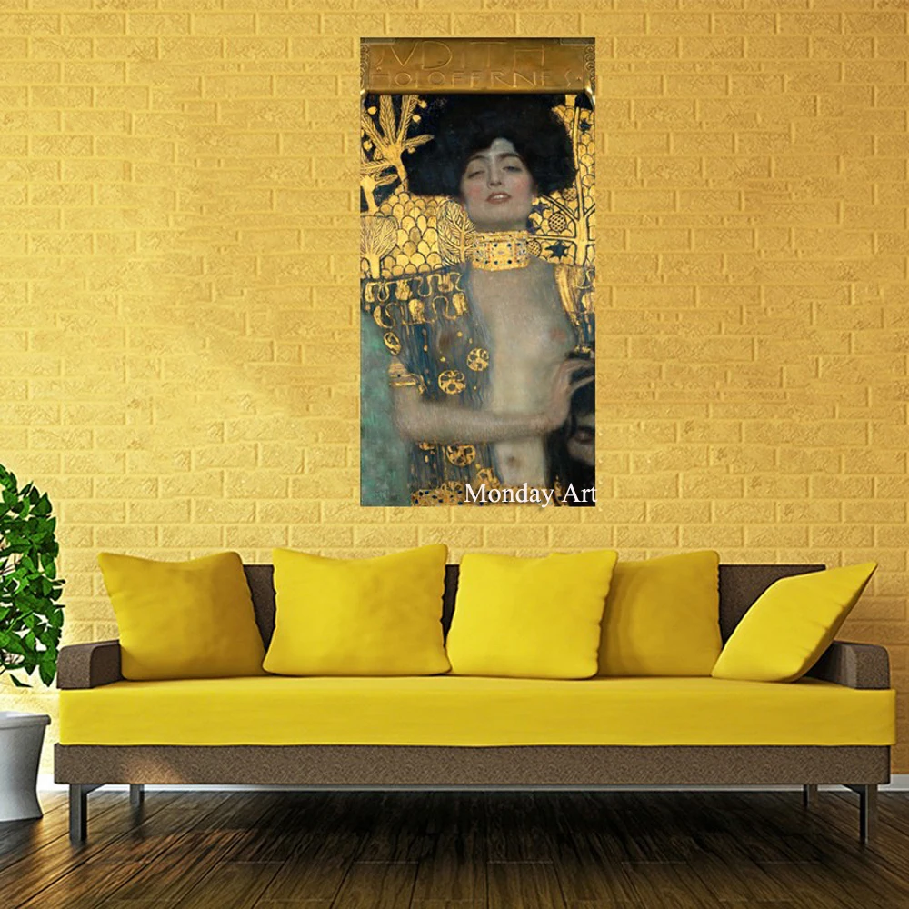 Goedkoop 100% Hand Paintied Beroemde Reproductie Gustav Klimt Schilderijen De Kus Adele Danae Olieverfschilderij Wall Art Voor Woonkamer