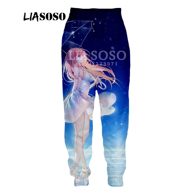 LIASOSO Осенние новые мужские модные штаны 3D принт аниме брюки для девочек
