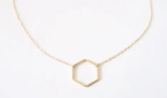 Цепочка для ошейника женская кулон соты геометрического дизайна с открытой