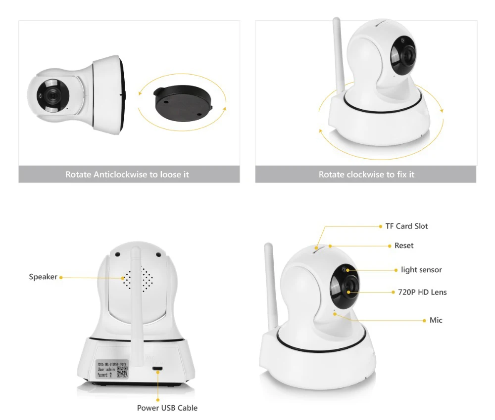 Домашняя ip камера безопасности Wi Fi 720 P интеллектуальная сеть беспроводная