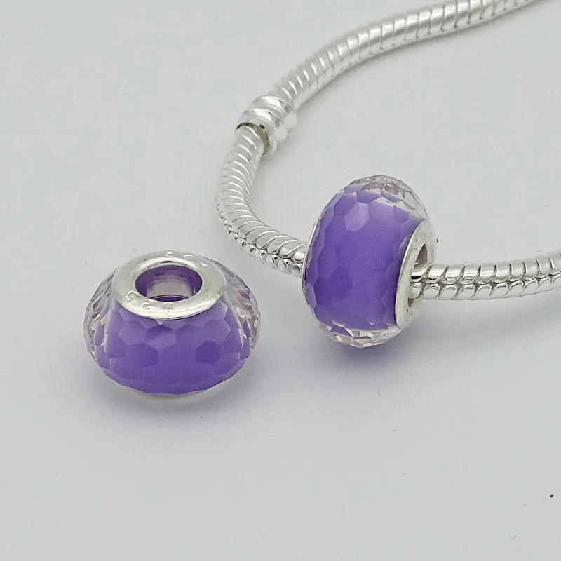 Candy Purple Смешанные цвета 12 шт./лот граненое муранское стеклянные бусины из хрусталя амулеты подходят к европейской Пандоре браслеты ожерелья - Цвет: Candy Purple