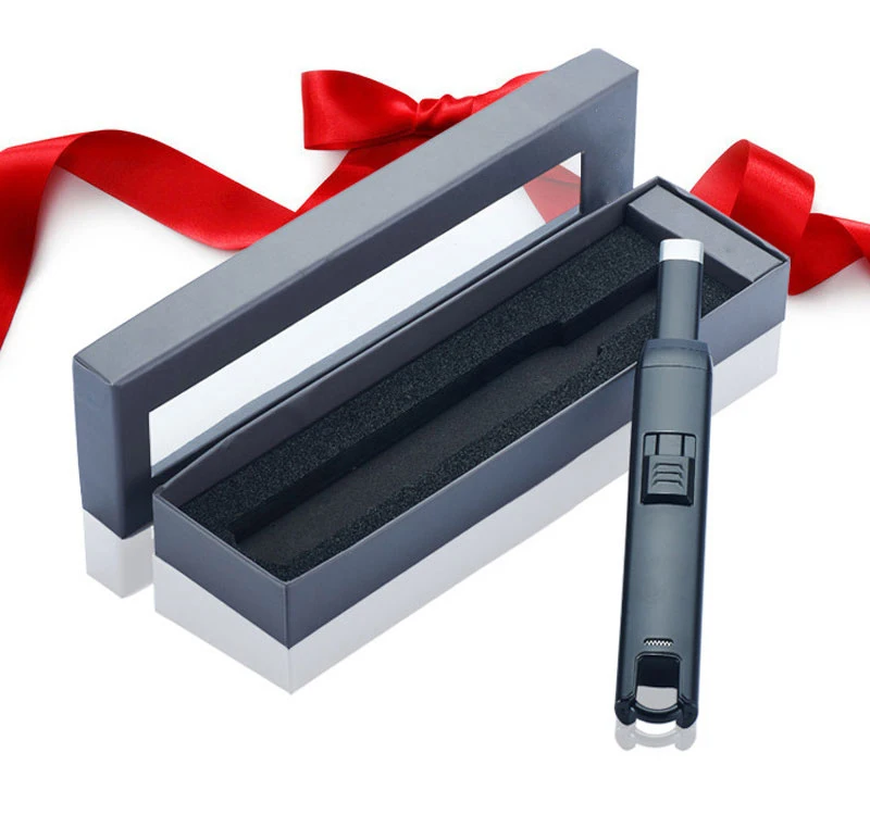 Металлический корпус длинный USB электрическая дуга кухня ветрозащитные зажигалки, перезаряжаемый импульсный Зажигалка свечи и фейерверк