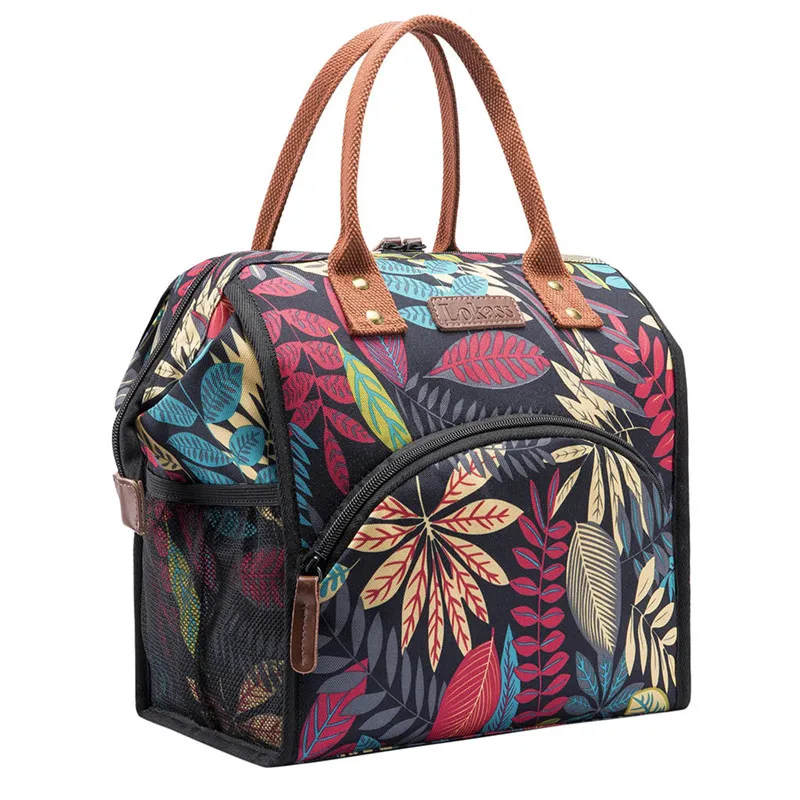 Новая холщовая двухслойная сумка для обеда изолированная Термосумка пикника