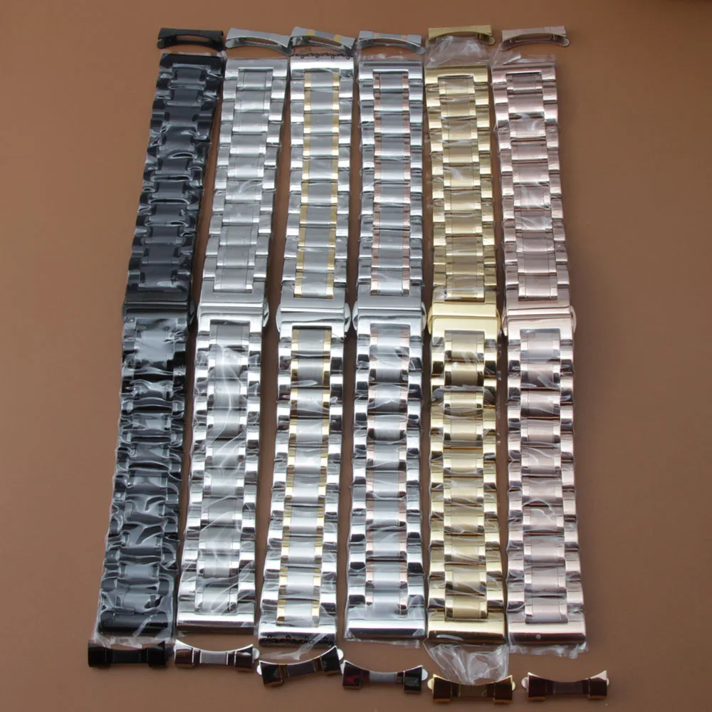 

Hot Sale Silver Watch straps 18mm 19mm 20mm 21mm 22mm Stainless Steel Watch for Brand Strap Curved End For Women Men promotion