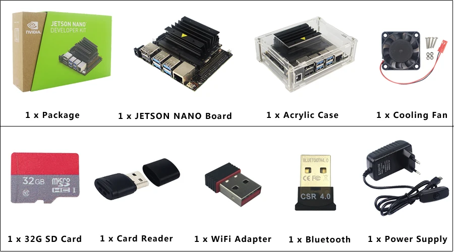 NVIDIA Jetson Nano разработчик комплект для ИИ глубокого обучения+ акриловый чехол+ вентилятор охлаждения+ блок питания лучше, чем Raspberry Pi 3
