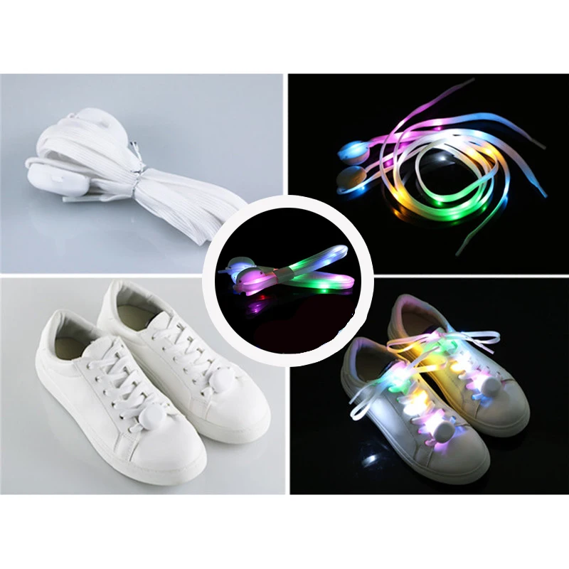 Шикарные светящиеся шнурки светодиодные для обуви модные кроссовок 5 цветов 1