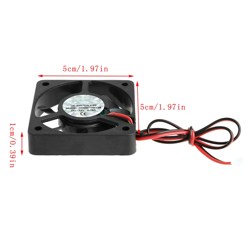 DC 12V 0.12A 2 контактный 50x50x10 мм ПК Компьютерная Процессорная система Бесщеточный