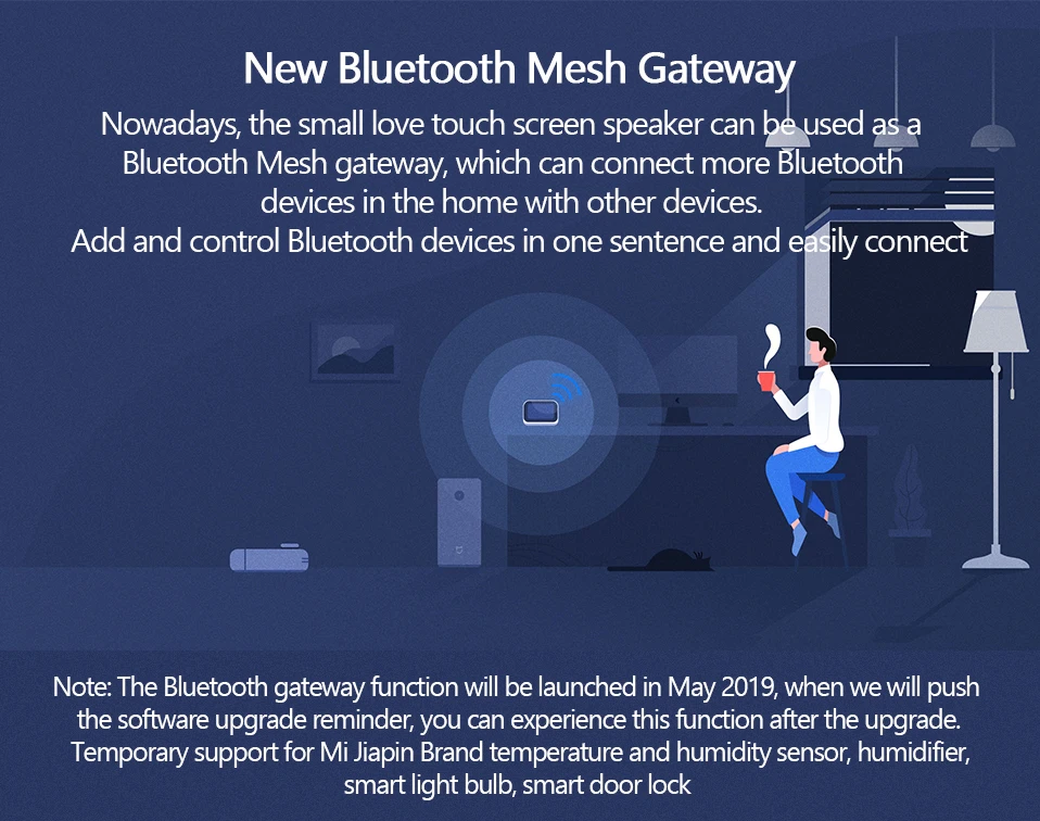 Xiao mi AI сенсорный экран Bluetooth 5,0 динамик 3,97 дюймов цифровой дисплей Будильник WiFi смарт соединение mi динамик