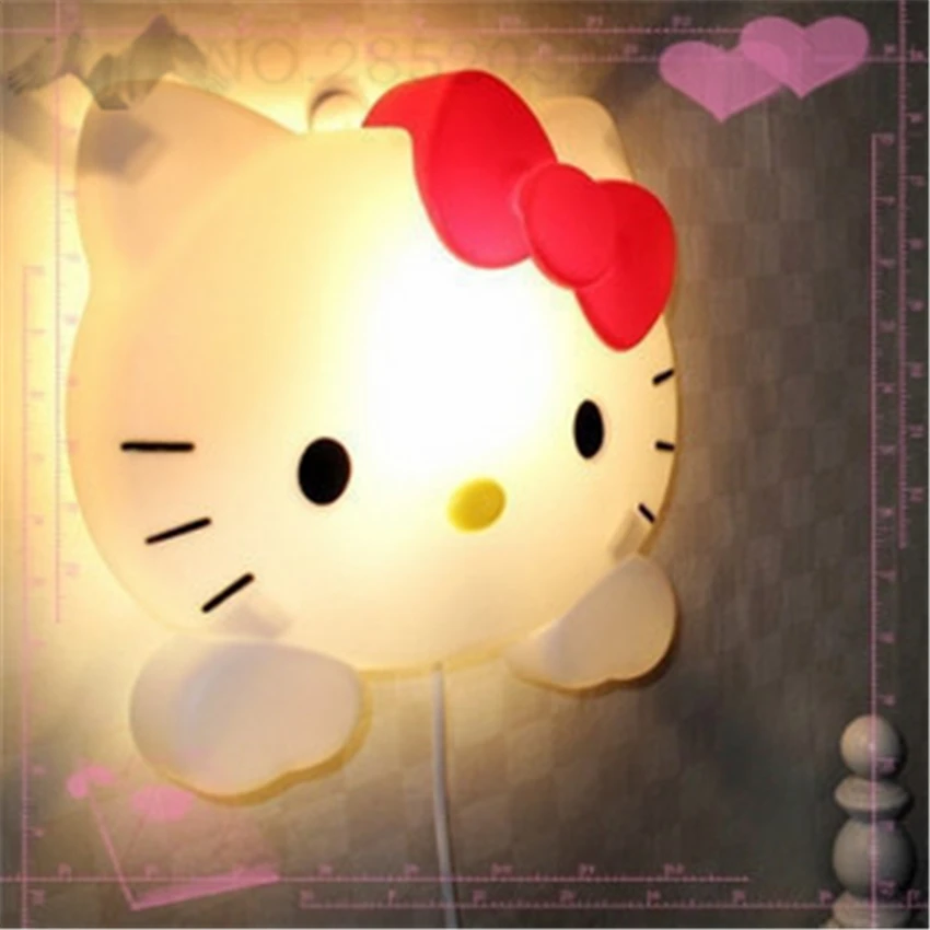 JW современный hello kitty ночник мультфильм супер милая лампа Led Luminaria ночные