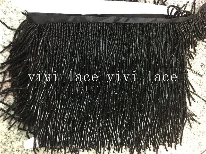 

Черная короткая лента с бисером и кисточками, 10 ярдов, ширина 5-8 см, для украшения платья, модный дизайн, yy026-3