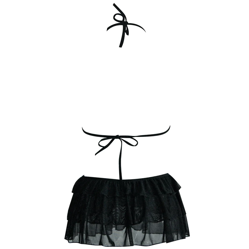 Сексуальное черное кружевное женское нижнее белье ночная рубашка с открытой