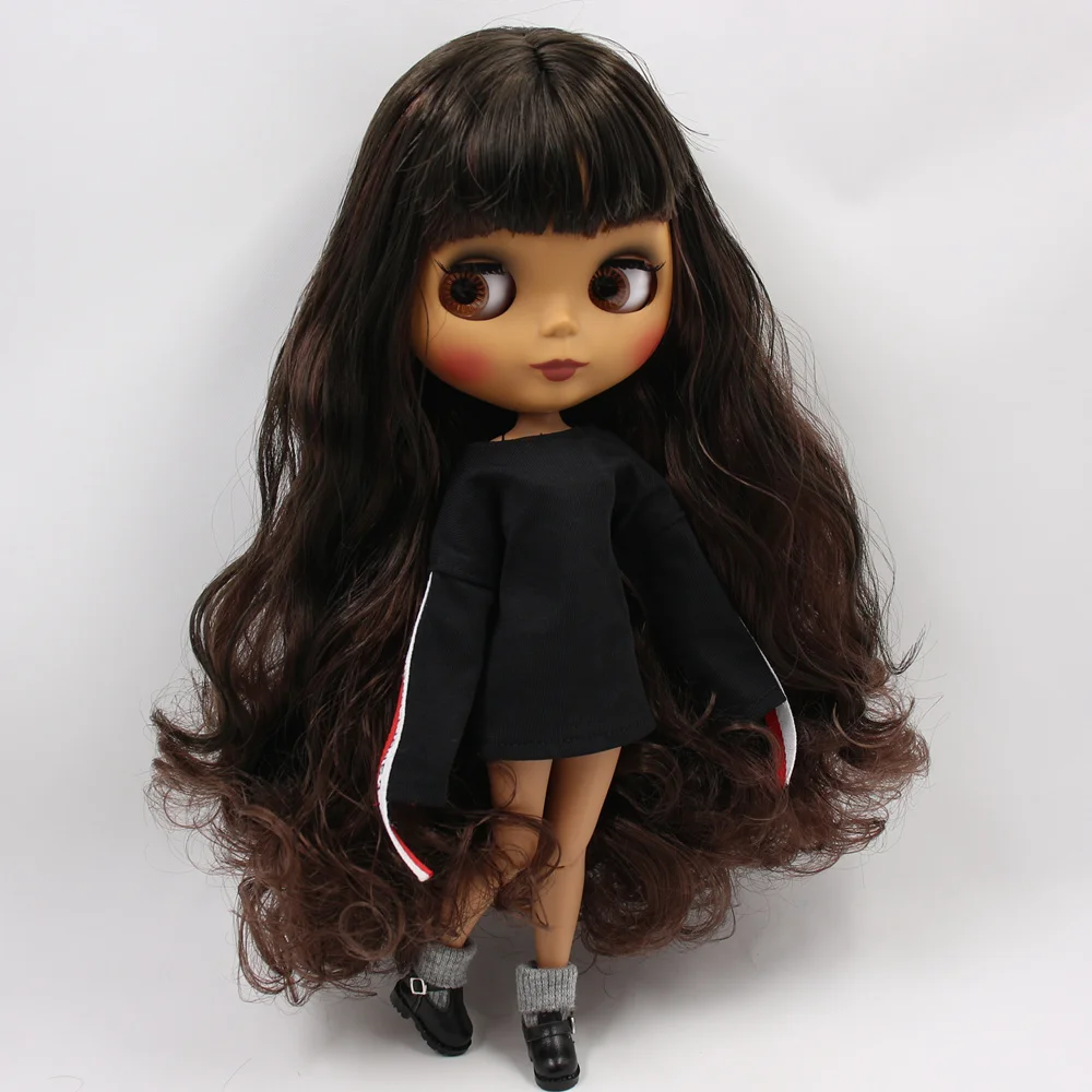 ICY Nude Blyth Custom Doll No. BL950/0222 коричневый микс черные волосы 1/6 bjd, pullip, licca, jerryberry