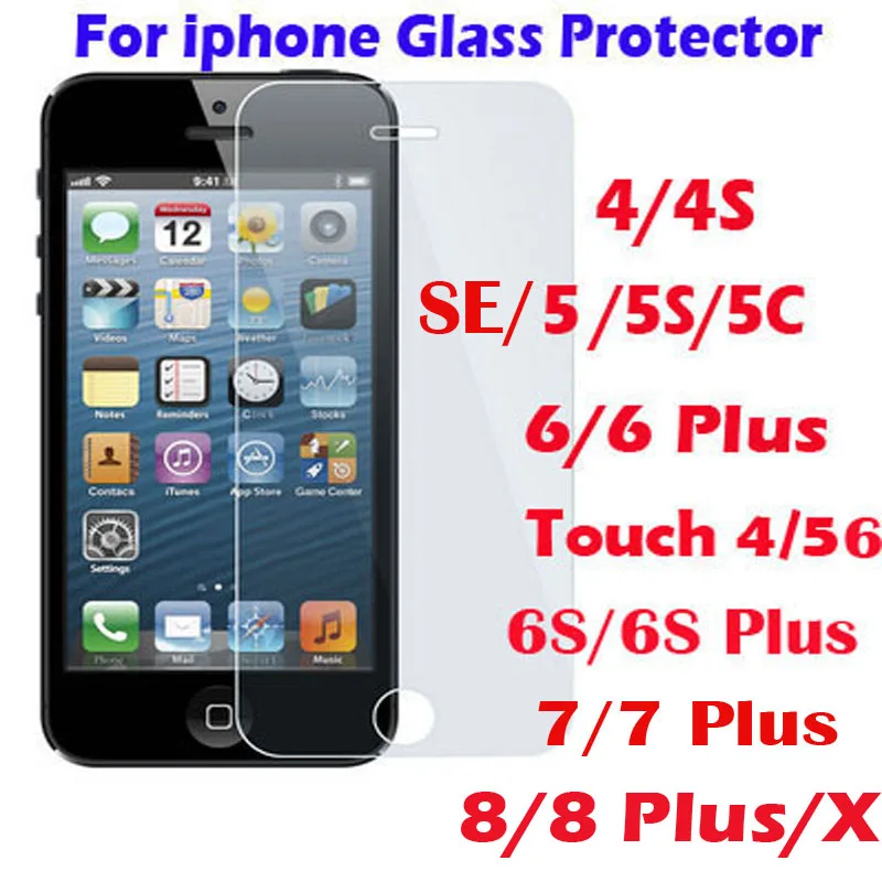 Защитная пленка для экрана из закаленного стекла ipod touch iphone 4 4S 5 5S 5C SE 6 6S 7 8 Plus X|tempered