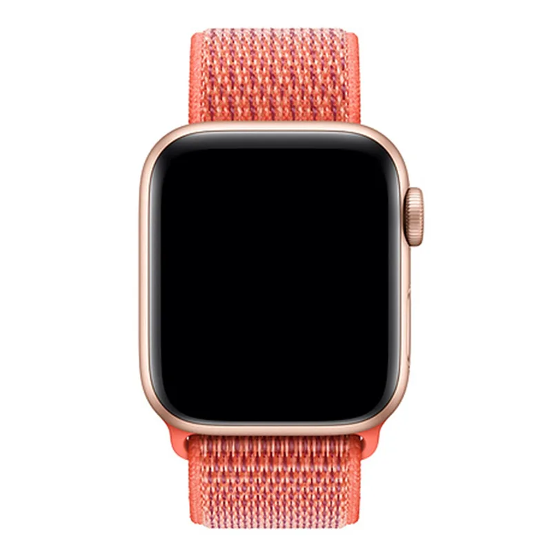 Нейлон спортивная петля ремешок для наручных часов Apple Watch, версии 44/40 мм 42 38 мм и нержавеющая сталь металлический корпус наручных часов iWatch, 4/3/2/1 крючок для браслетов и застежка-петля наручные Аксессуары для наручных часов