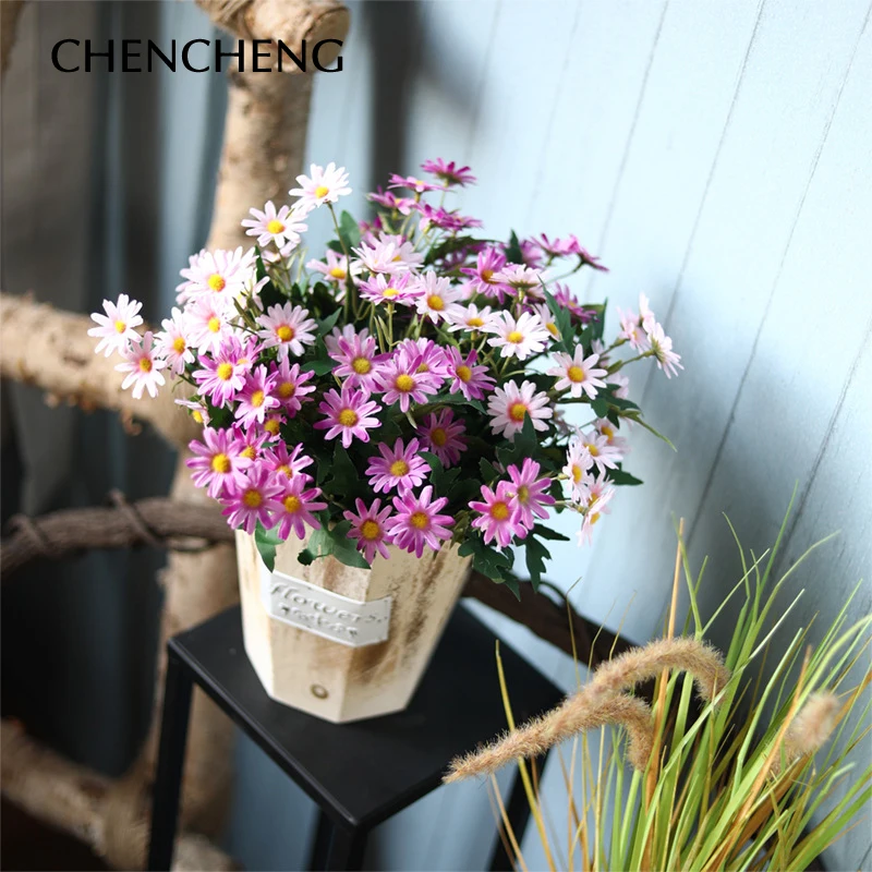 CHENCHENG 1 шт. 9 голов искусственные цветы: ромашки цветы имитация свадьбы сад Осенний