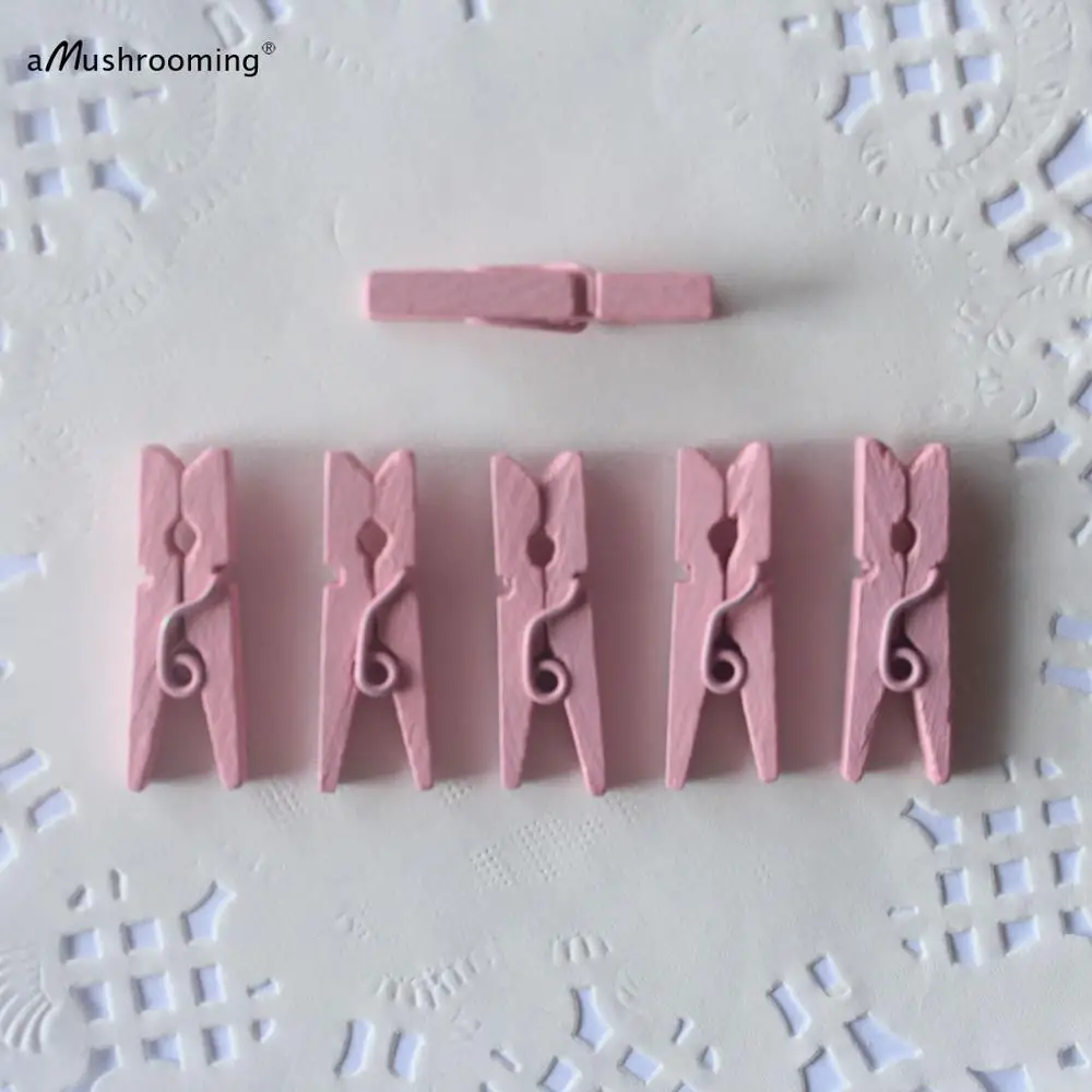 100 Розовые Мини Деревянные прищепки | деревянные заколки крошечные коломпрессы