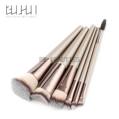 

20Sets/Lot GUJHUI 6pcs Kit Cosmetic Brushes Foundation Eyelashes Eyebrow Eye shadow Highlighter Champagne Gold Make Up Brush