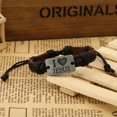 Винтажные Ювелирные изделия Панк Очаровательные кожаные браслеты сплав с